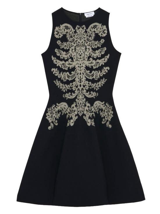 26SS 알렉산더 맥퀸 미디 원피스 852787Q1BFU 1062 BLACK