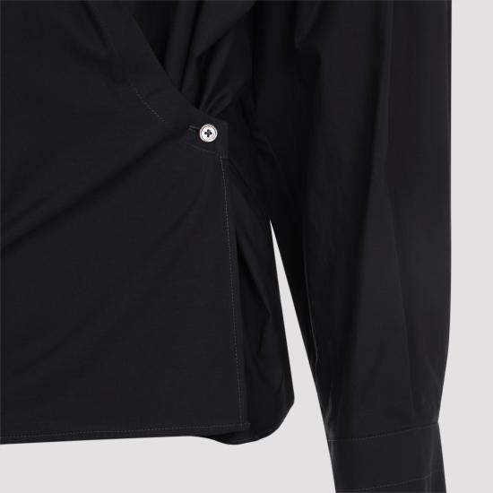 26SS 르메르 스트레이트 칼라 트위스트 셔츠 SH1141LF1500 BK998 BLUE - LEMAIRE