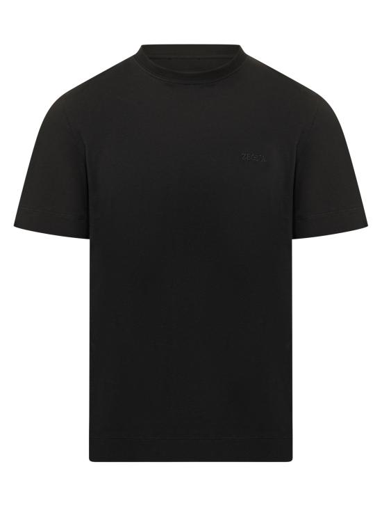 26SS 에르메네질도제냐 반팔 티셔츠 UH360A3H765 K09 001 NERO