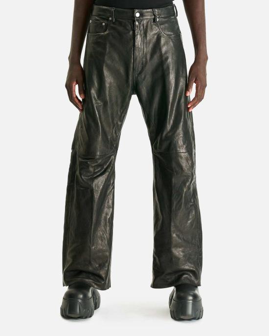  릭 오웬스 데님 가죽 게스 진