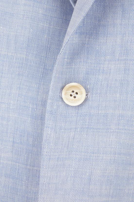 26SS 브루넬로 쿠치넬리 리넨 버진 울 블렌디드 셰브런 디컨스트럭티드 블레이저 MZ4087BTD C024 Azzurro - BRUNELLO CUCINELLI