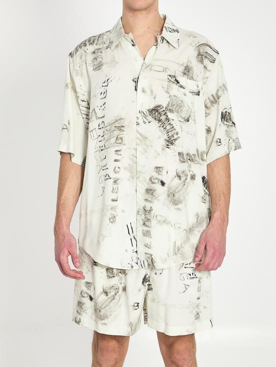 26SS 발렌시아가 긴팔 셔츠 852334TTL78 1240 GREY