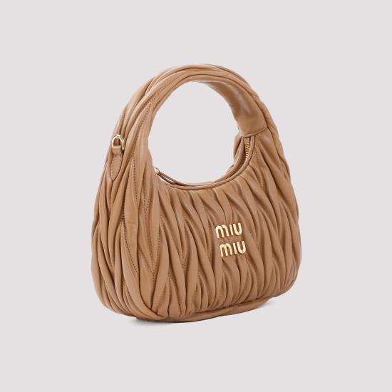 26FW 미우미우 마틀라쎄 완더 레더 토트백 5BC125VOOYAN88 F098L CARAMEL - MIU MIU