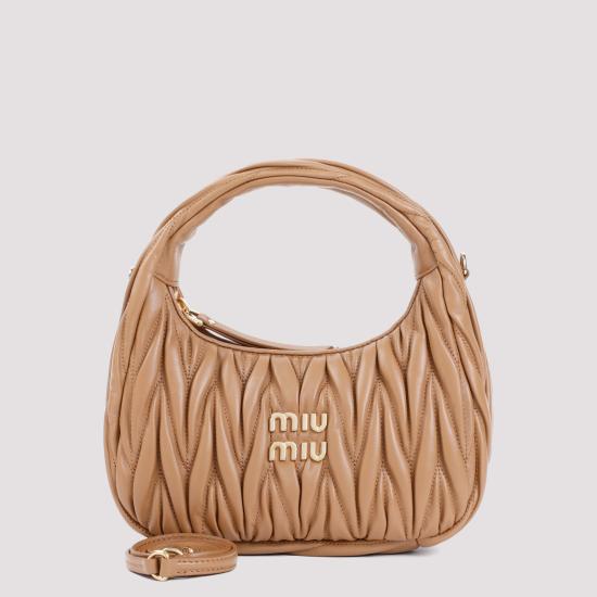 26FW 미우미우 마틀라쎄 완더 레더 토트백 5BC125VOOYAN88 F098L CARAMEL