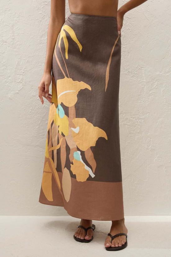  페이스풀더브랜드 롱 스커트 페이스풀 더 브랜드 마티나 맥시 스커트 에스콘디도 플로럴 - FAITHFULL THE BRAND