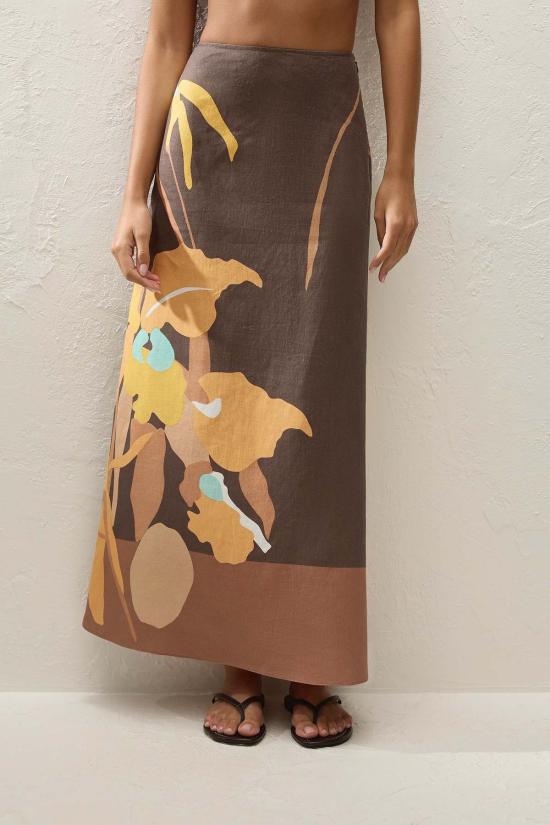  페이스풀더브랜드 롱 스커트 페이스풀 더 브랜드 마티나 맥시 스커트 에스콘디도 플로럴 - FAITHFULL THE BRAND