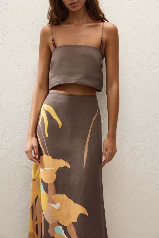  페이스풀더브랜드 민소매 티셔츠 페이스풀 더 브랜드 키안티 에스콘디도 플로럴 탑 - FAITHFULL THE BRAND