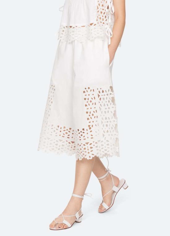  씨뉴욕 크롭 팬츠 씨 니 레일라 퀼로트 화이트 - SEA NY