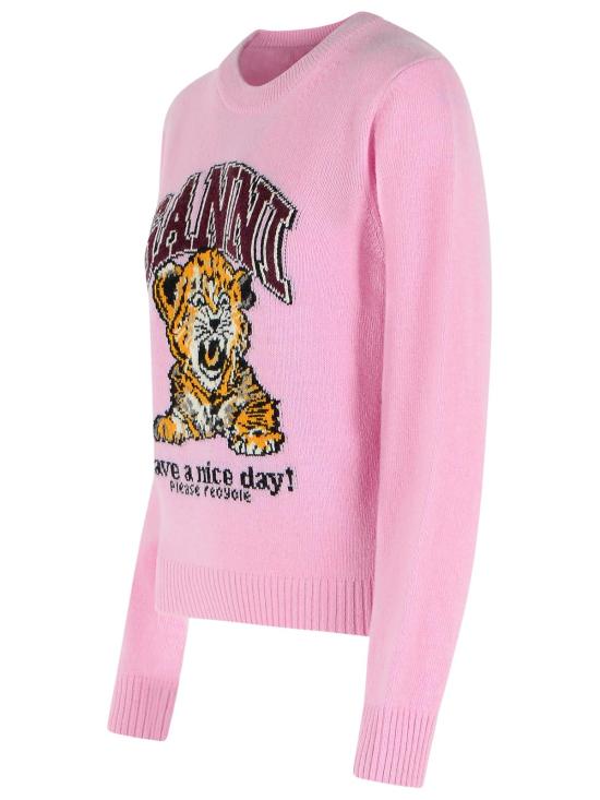 26SS 가니 그래픽 울 니트 A1070047868 Pink - GANNI