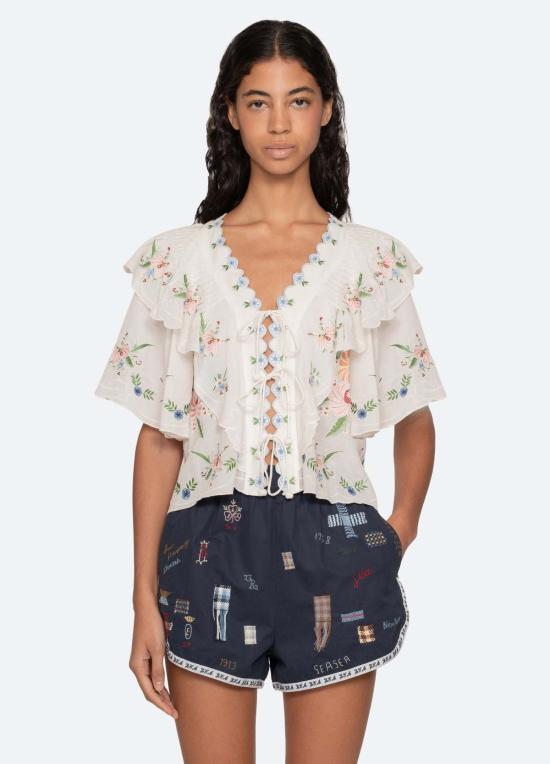  씨뉴욕 블라우스 씨뉴세라피나 S/S 탑크림 - SEA NY