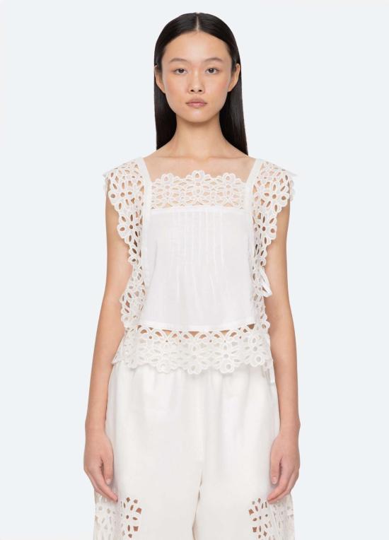  씨뉴욕 블라우스 씨 니 레일라 탑 화이트 - SEA NY