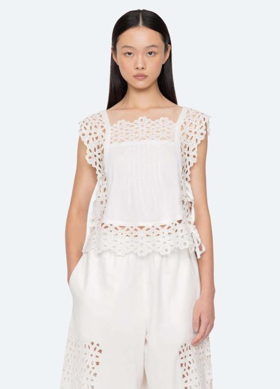  씨뉴욕 블라우스 씨 니 레일라 탑 화이트 - SEA NY