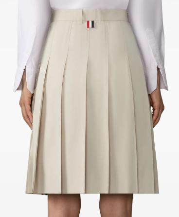 26SS 톰브라운 코튼 수트 플리츠 스커트 FGCA40UF1063 260 BEIGE - THOM BROWNE