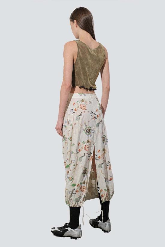  Zimo 스커트 지모 플로럴 시퀸 장식 텐셀 핀턱 - OTHER BRANDS