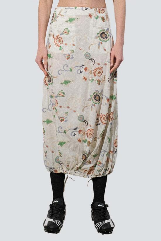  Zimo 스커트 지모 플로럴 시퀸 장식 텐셀 핀턱