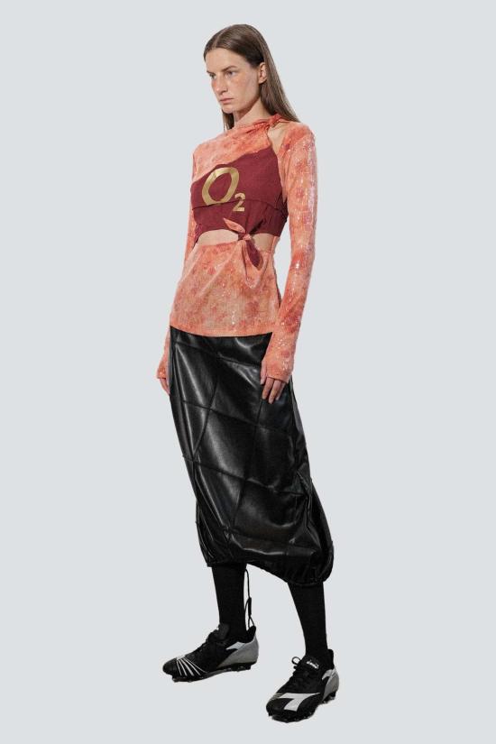  Zimo 긴팔 티셔츠 지모 오렌지 선키스드 시퀸 풋볼 매듭 - OTHER BRANDS