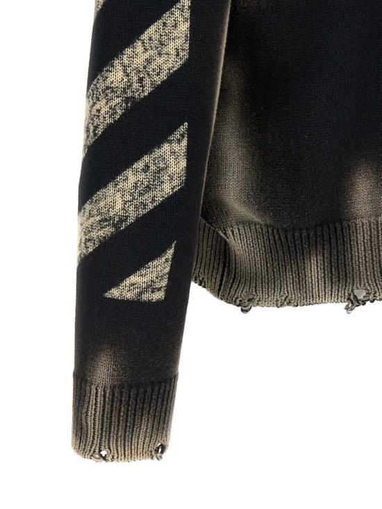 26SS 오프화이트 스웨터 OMHE20US26KNI0030001 BLACK - OFF WHITE