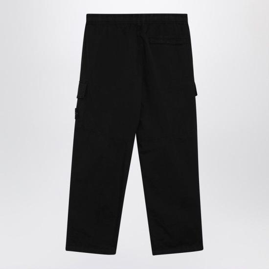 26SS 스톤 아일랜드 스트레치 오가닉 코튼 트윌 루즈핏 카고 팬츠 S153100020S0A10 V0029 BLACK - STONE ISLAND