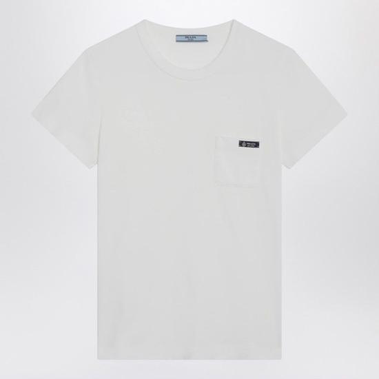 26SS 프라다 반팔 티셔츠 3573BOOO18ZE F0009 WHITE