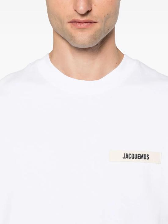 26SS 자크뮈스 그로그랭 로고 티셔츠 TSM00133AJ00226 100 WHITE - JACQUEMUS