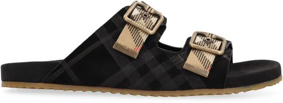 26SS 버버리 체크 스웨이드 얼친 샌들 8118890159952A1189 black - BURBERRY