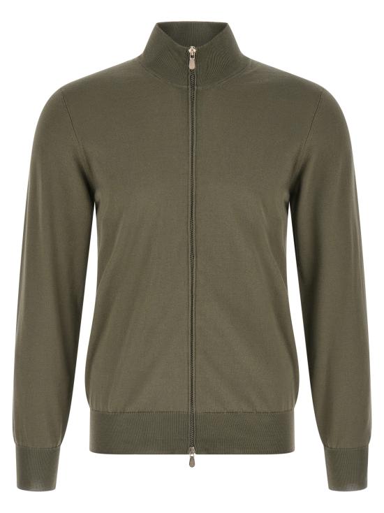 26SS 브루넬로 쿠치넬리 집업 니트 M2900106CXS05 Green