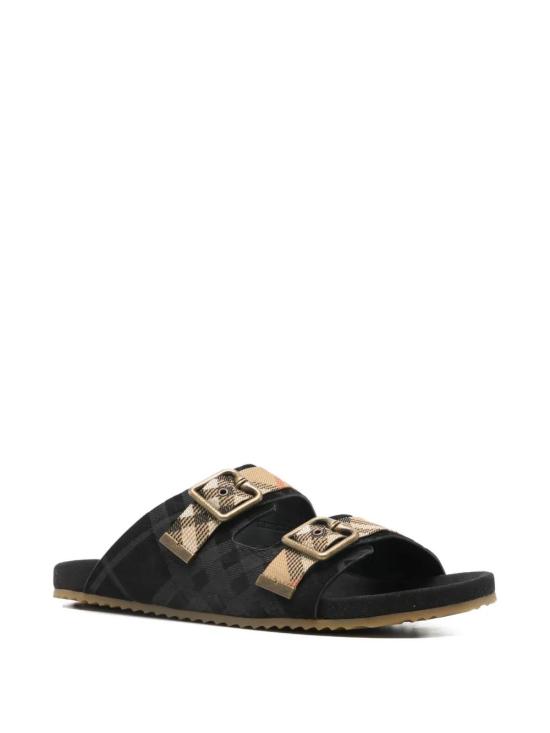 26SS 버버리 체크 스웨이드 얼친 샌들 8118890 A1189 BLACK - BURBERRY