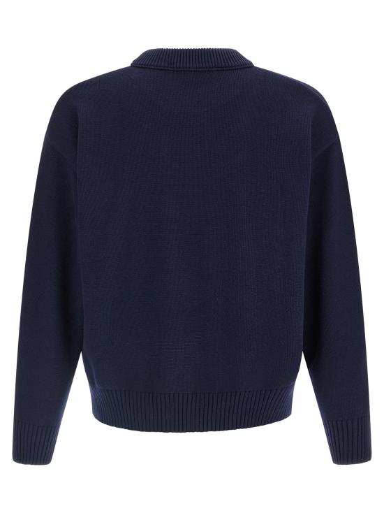 26SS 아미 ADC 울 & 코튼 크루넥 하트 스웨터 UKS859KN0156A116 Blue - AMI