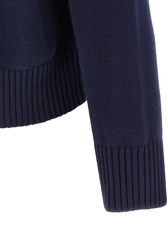 26SS 아미 ADC 울 & 코튼 크루넥 하트 스웨터 UKS859KN0156A116 Blue - AMI