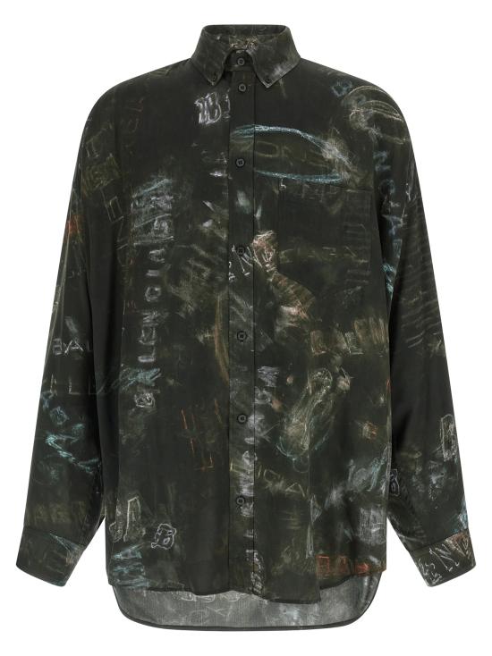 26SS 발렌시아가 긴팔 셔츠 857811TTL781055 Black