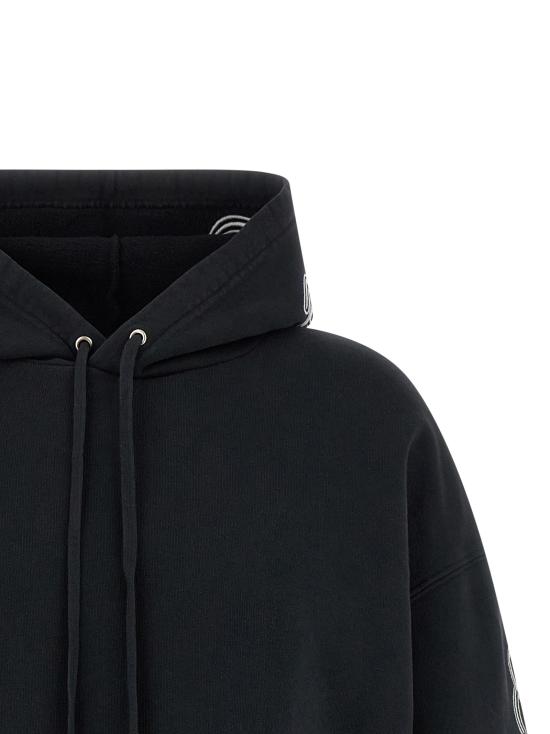 26SS 발렌시아가 커시브 오버사이즈 후드티셔츠 858143TTVM86552 Black - BALENCIAGA