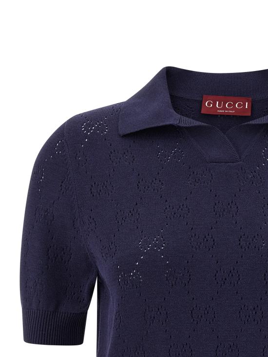 26SS 구찌 폴로 티셔츠 856203XKFCO4522 Blue - GUCCI