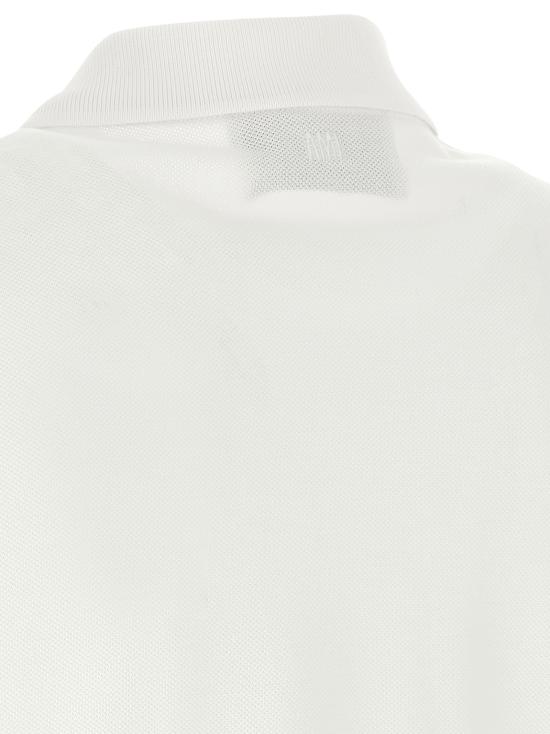 26SS 아미 스몰 하트 로고 폴로 티셔츠 HPL411760100 White Black - AMI