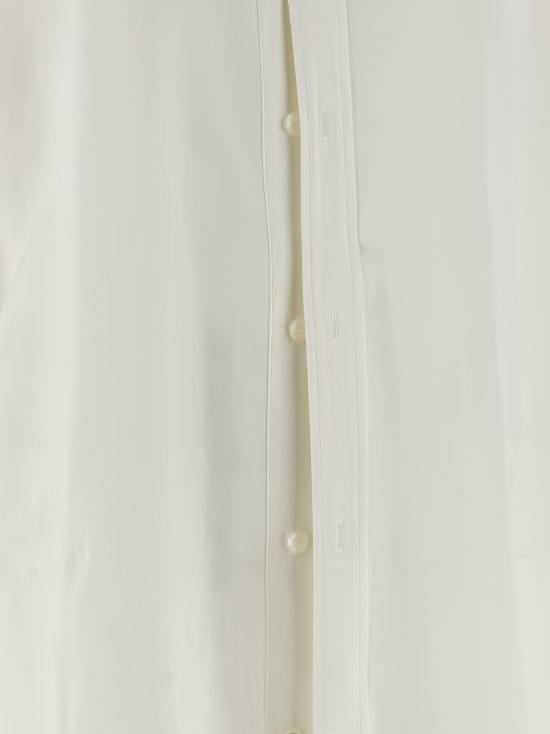 26SS 발렌시아가 바이오테크 실크 새틴 랩 셔츠 857842TTN149002 White - BALENCIAGA