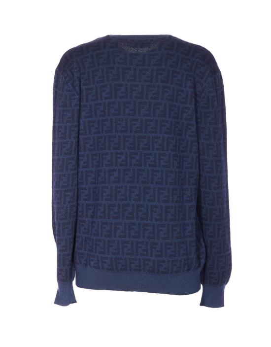 26SS 펜디 FF 울 실크 스웨터 FZXE39 AYM1F1UKI Blue - FENDI