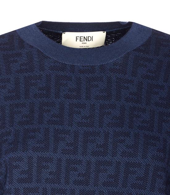 26SS 펜디 FF 울 실크 스웨터 FZXE39 AYM1F1UKI Blue - FENDI