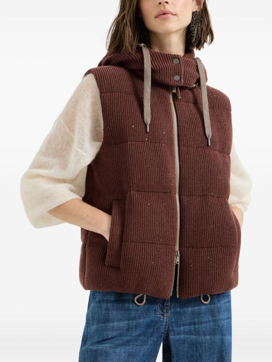 26SS 브루넬로 쿠치넬리 베스트 M0DVT2142 CYW22 Bordeaux - BRUNELLO CUCINELLI