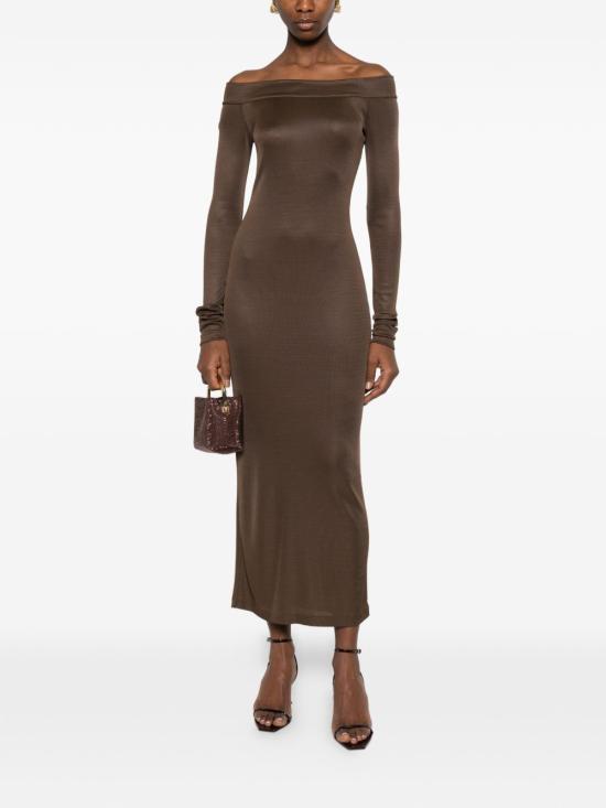 26SS 안다마네 미디 원피스 T190161A TJV155605 Brown - ANDAMANE