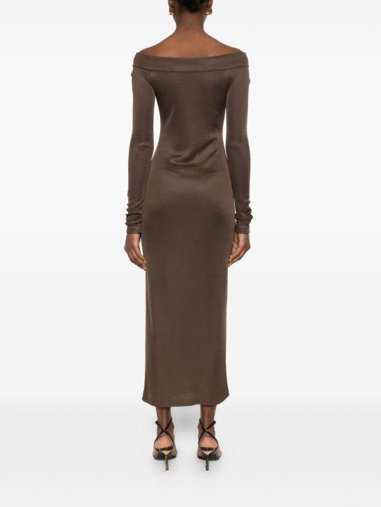 26SS 안다마네 미디 원피스 T190161A TJV155605 Brown - ANDAMANE