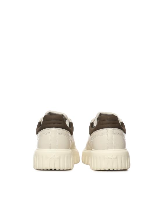 26SS 호간 H 스트라이프 스니커즈 HXM6450FC60UXL 0RVQ IVORY BROWN - HOGAN