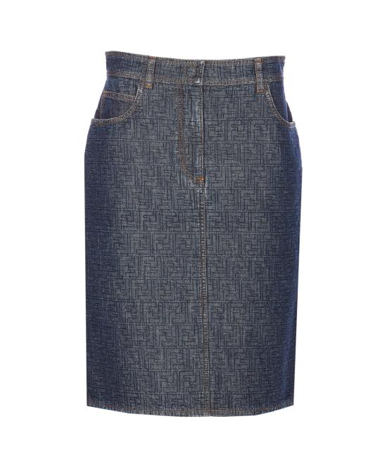 26SS 펜디 FF 데님 스커트 FLQ604 AW82F1UKI Blue