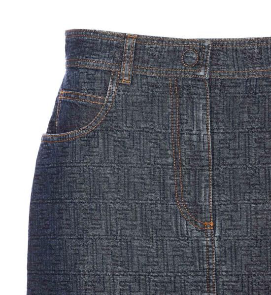 26SS 펜디 FF 데님 스커트 FLQ604 AW82F1UKI Blue - FENDI