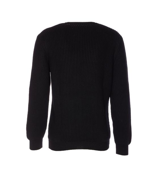26SS 펜디 맥시 로고 자수 울 리브 니트 스웨터 FZX091 AW0CF0QA1 Black - FENDI