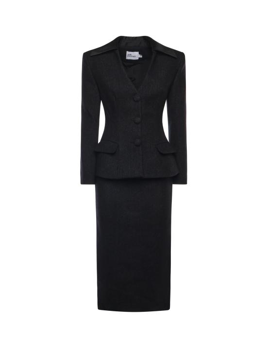 26SS 셀프 포트레이트 미디 원피스 RS26041M B Black