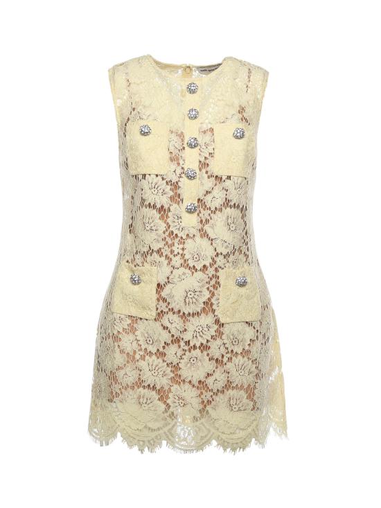 26SS 셀프 포트레이트 숏 원피스 RS26217S Y Yellow