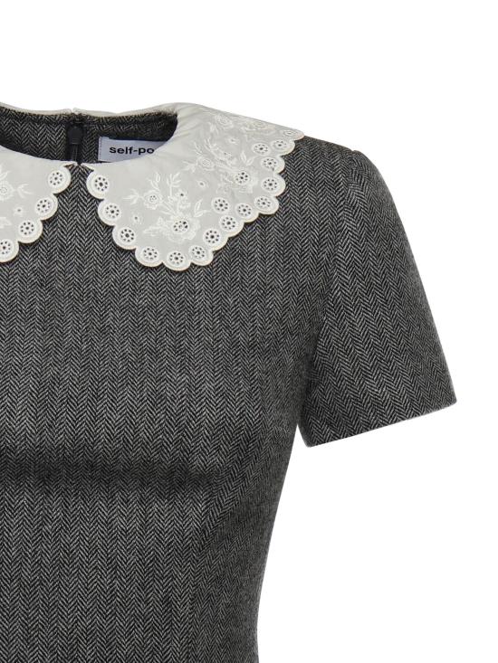 26SS 셀프 포트레이트 숏 원피스 RS26038SA GR Grey - SELF PORTRAIT