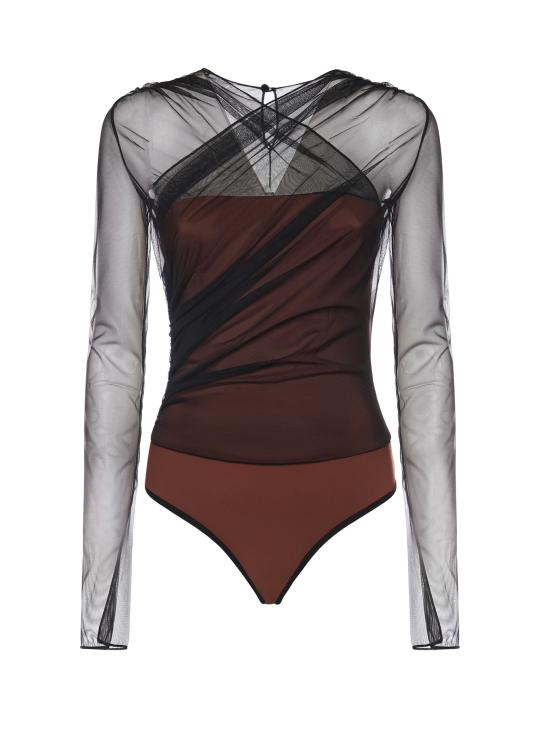 26SS 넨시 도자카 바디수트 티셔츠 NDSS25TOP083 Black Brown