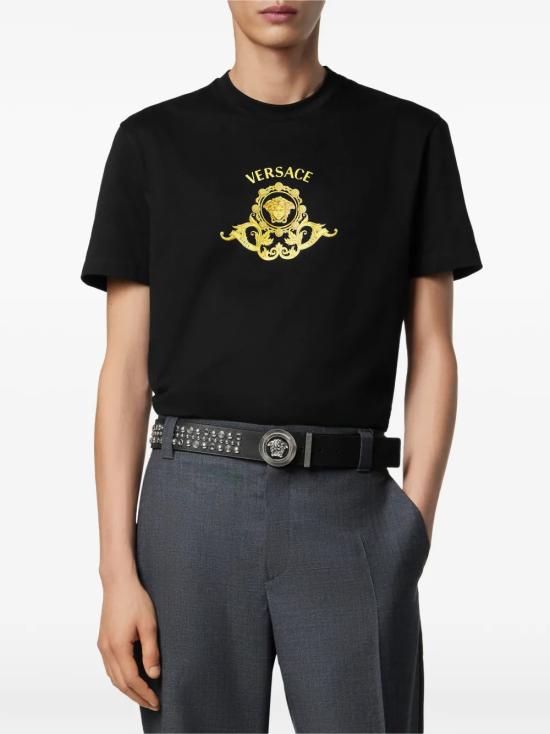 26SS 베르사체 반팔 티셔츠 10139441A16704 1B000 Black - VERSACE