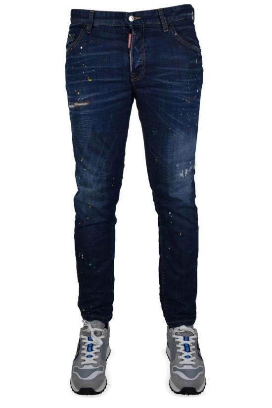  디스퀘어드2 데님 빈티지 느낌의 파란색 면 스케이터 진 - DSQUARED2