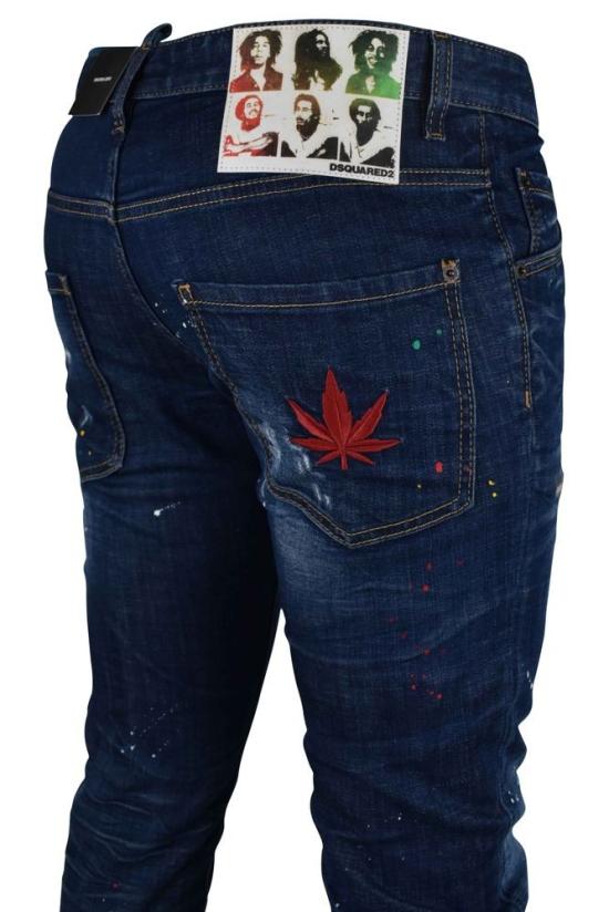  디스퀘어드2 데님 빈티지 느낌의 파란색 면 스케이터 진 - DSQUARED2